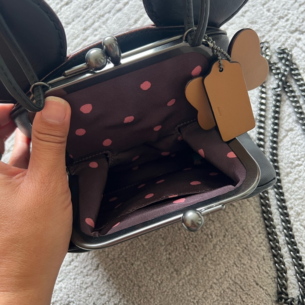 Coach x Disney Minnie Mouse Kisslock Handbag with Chain Crossbody - Picture 10 of 16